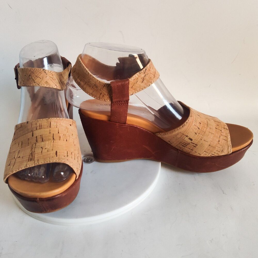 Kork-Ease Cork Wedge Sandals in Natural Tan and Brown - Picture 6 of 12